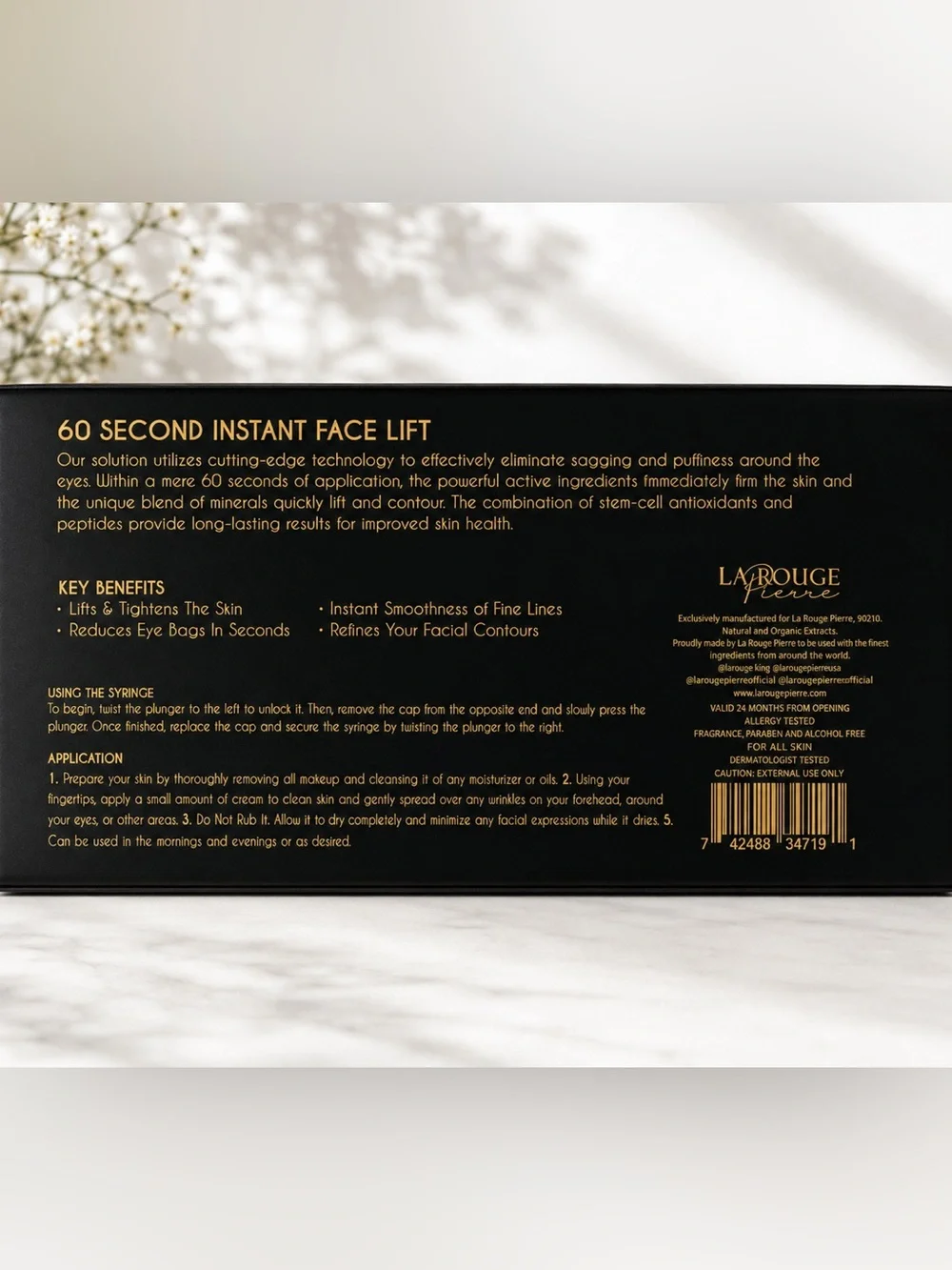 La Rouge Pierre 60 Second Instant Face Lift Cream 0.53oz $699 Retail